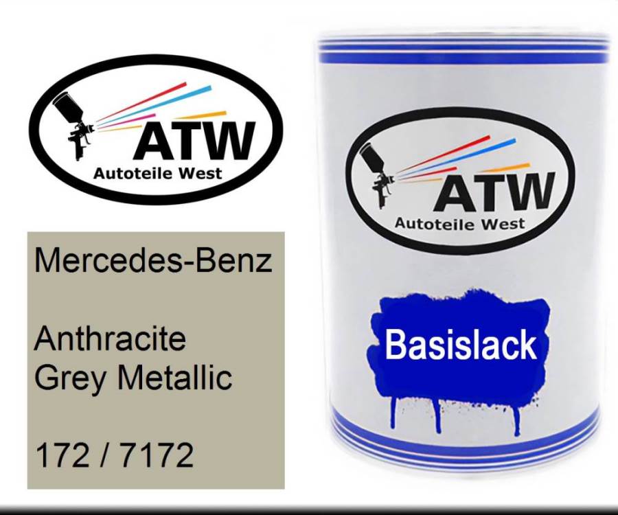 Mercedes-Benz, Anthracite Grey Metallic, 172 / 7172: 500ml Lackdose, von ATW Autoteile West.